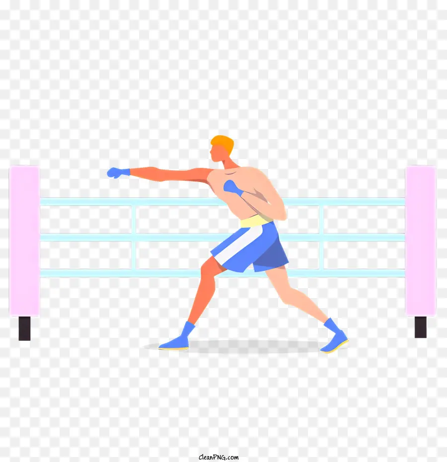 Boxhandschuhe - Boxer wirft einen karikaturartigen Ring in den Schlag