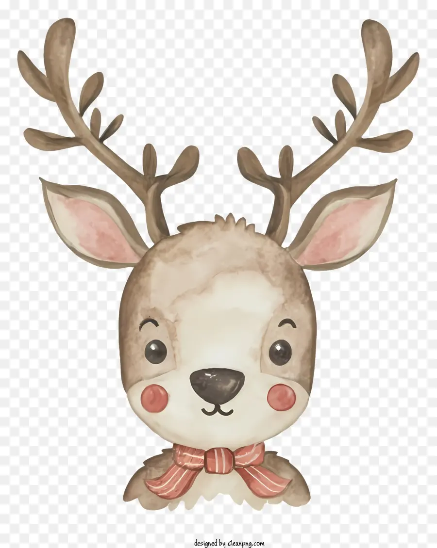 deer antlers pink bow gentle expression large eyes