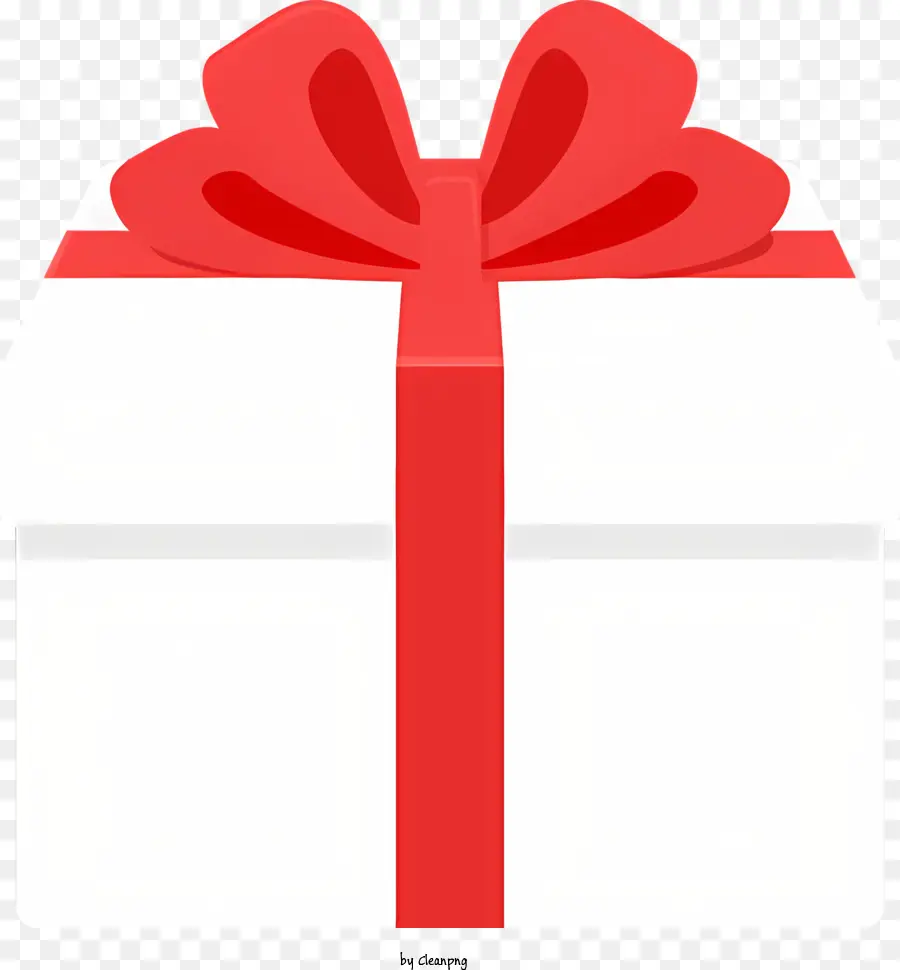 Geburtstag Geschenk box - Weiße Geschenkbox mit rotem Band, leer