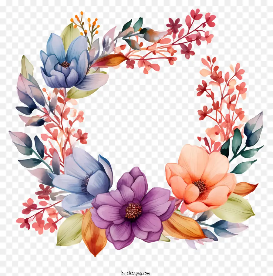 Blumenkranz - Blumenkranz mit rosa, lila und blauen Blumen