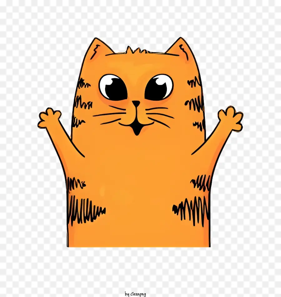 cartoon Katze - Verspielte und fröhliche Cartoon -Katze mit ausgestreckten Pfoten