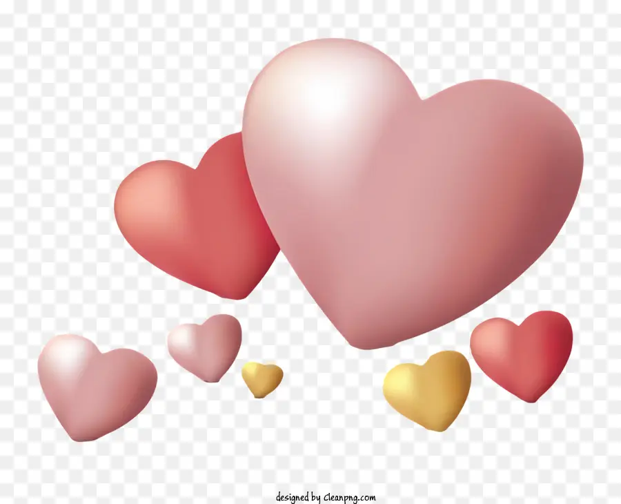 palloncini rosa - Palloncini colorati a forma di cuore che volano su sfondo nero