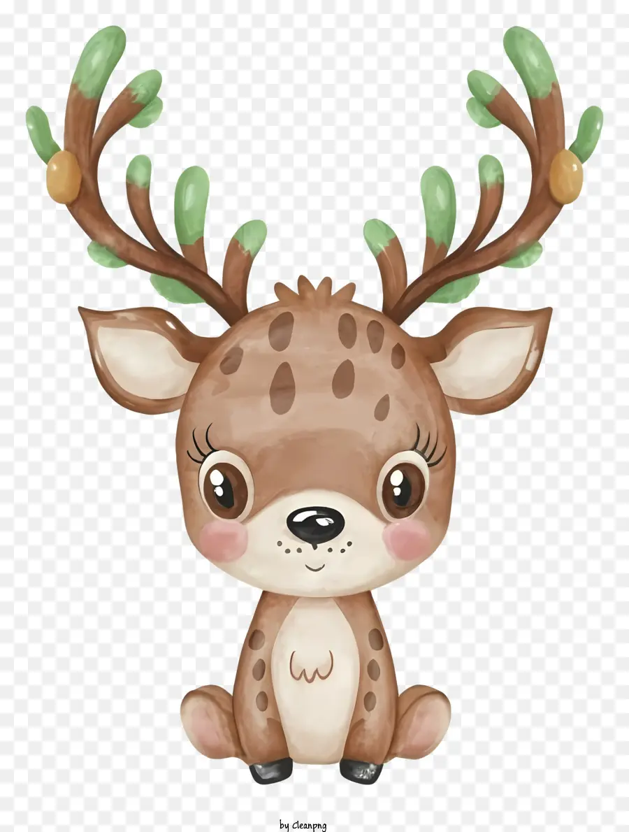 small deer deer with antlers smiling deer deer looking left green bowtie
