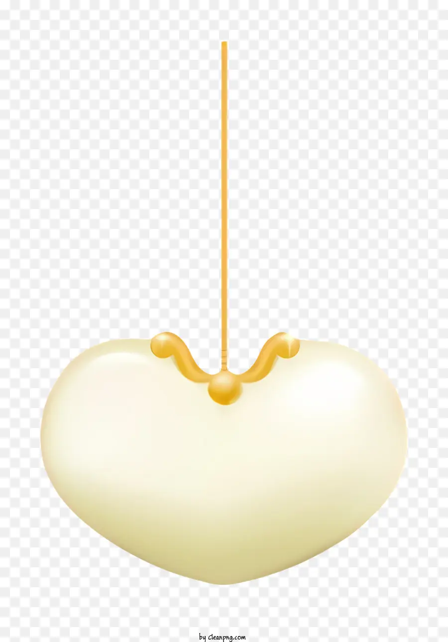cuore d'oro - Ornamento del cuore bianco con accenti d'oro e catena