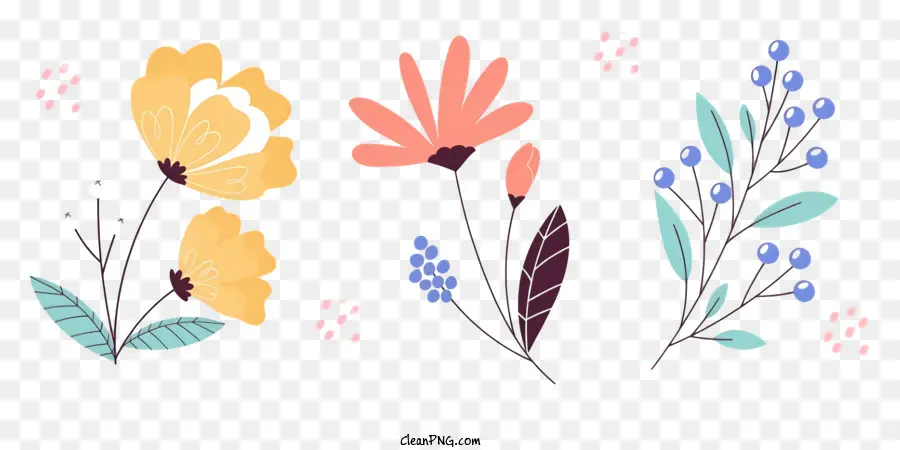 flowers yellow flowers blue flowers pink flowers different colored flowers