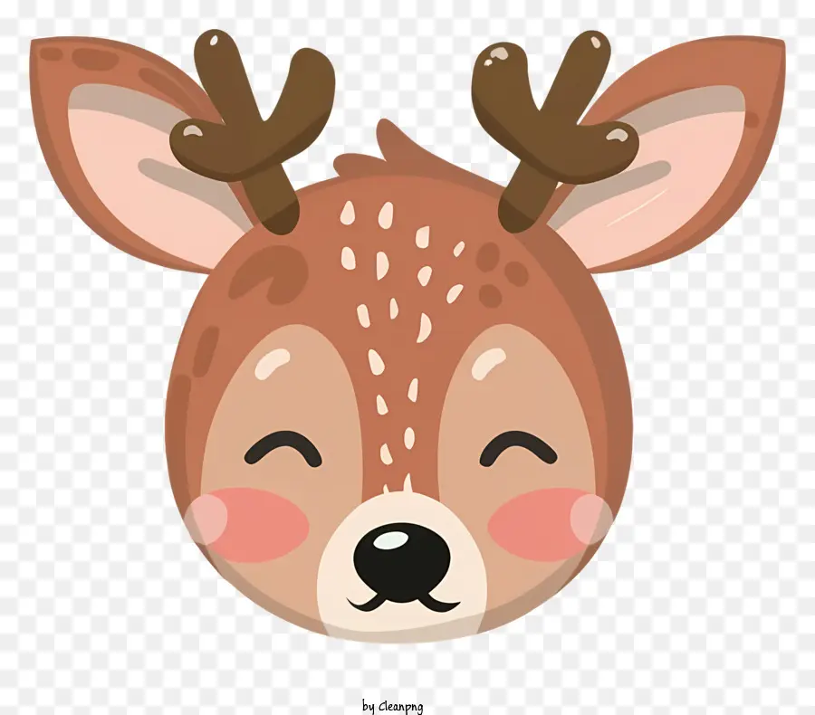 cartoon deer cute deer smiling deer large antlers tongue sticking out