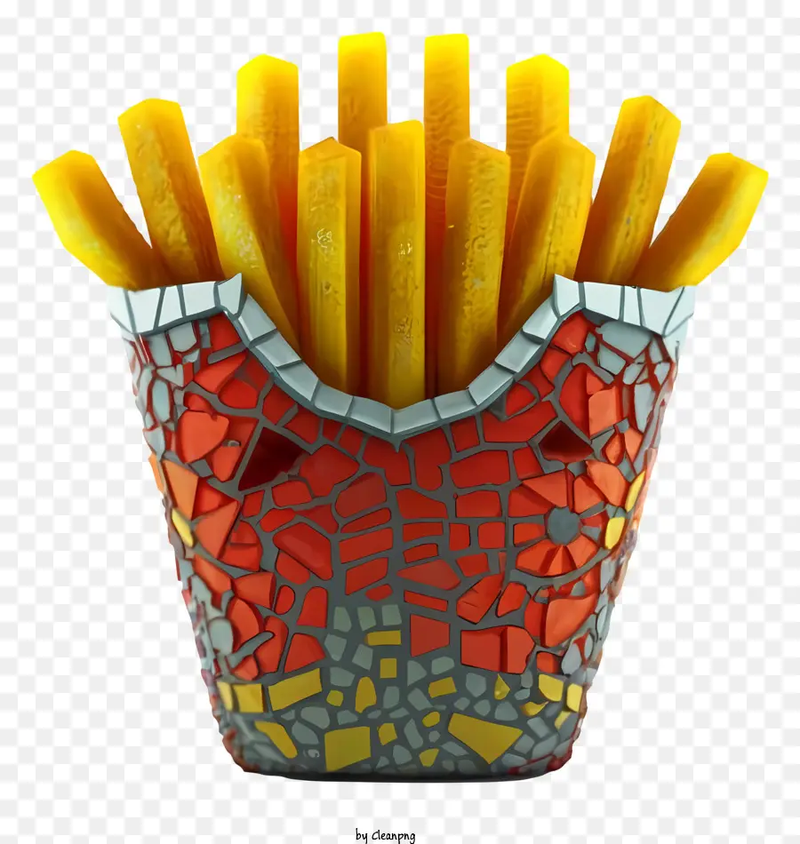 patatine fritte - Piastra a mosaico colorata con motivo di patatine