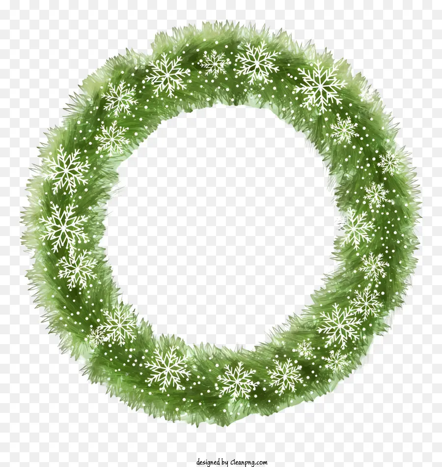 winter wreath festive decoration holiday wreath green leaf wreath snowflake wreath