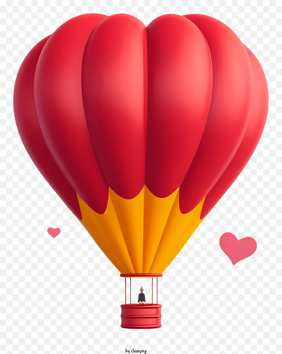 khinh khí cầu - Quả bóng khí nóng hình trái tim màu đỏ và màu vàng
