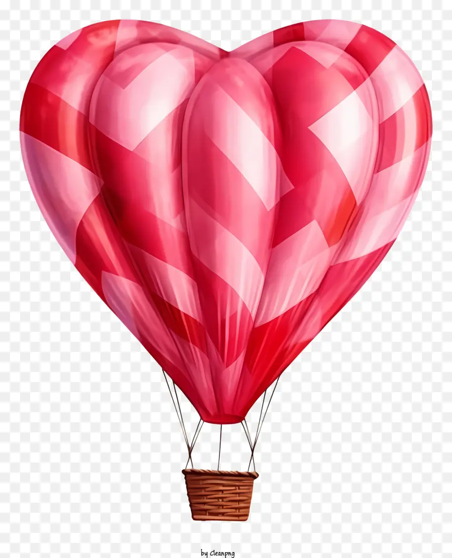 Heißluftballon - Rot-Weiß-Herz-Heißluftballon