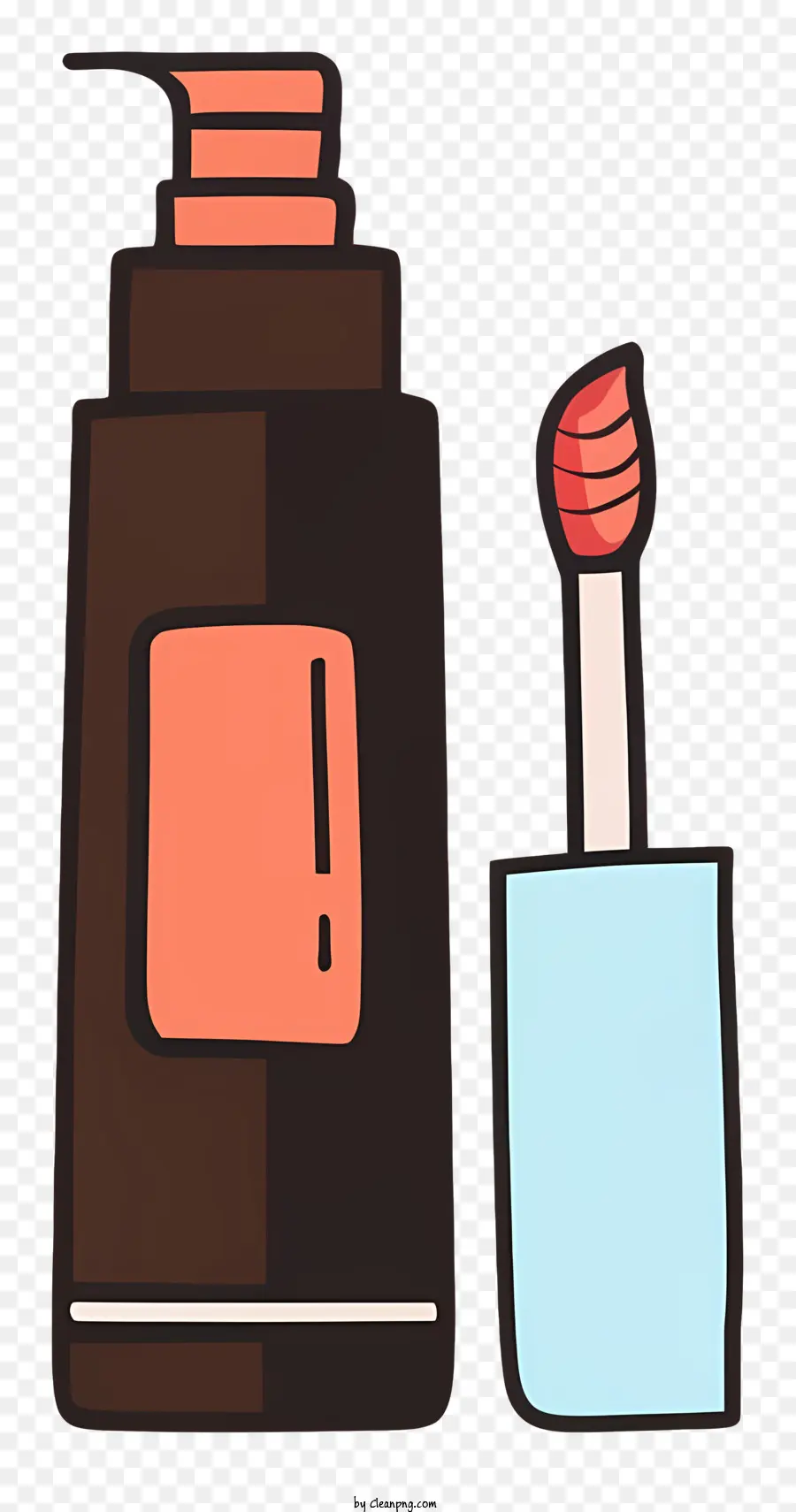 Rote Pinselflasche Flüssigkeit braun - Rote Farbe auf Pinsel und Flasche, brauner Hintergrund