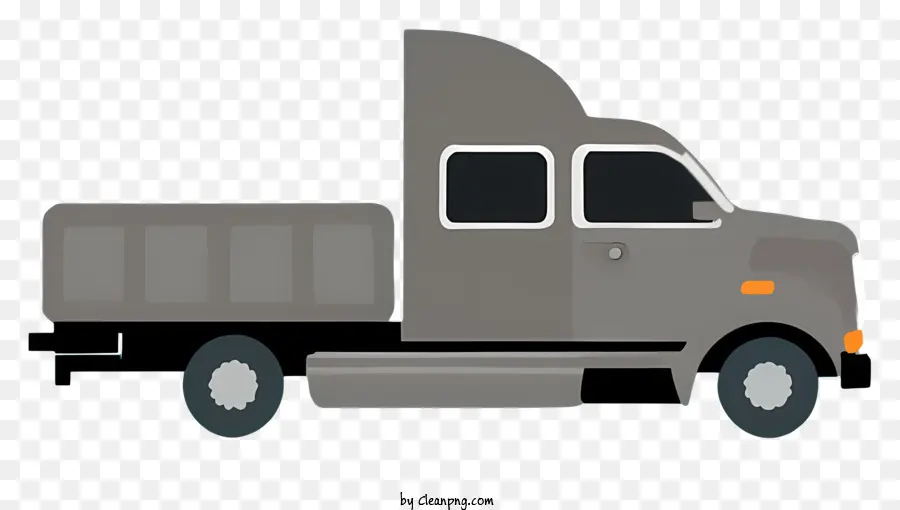 semi-truck dark background standard white color black hood equipped with a crane