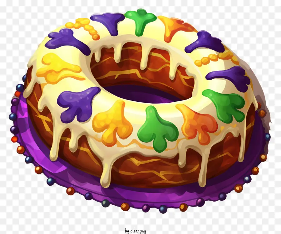 Geburtstagskuchen - Buntes Kuchen mit Streuseln und Dekorationen