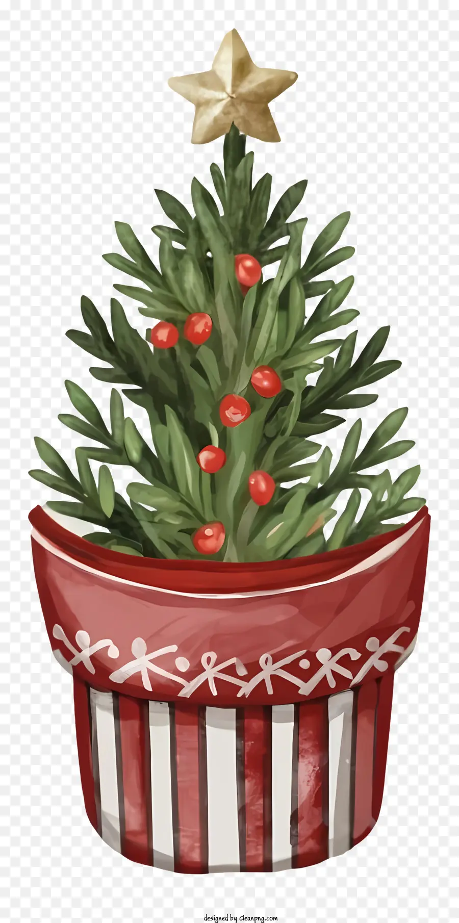 Weihnachtsbaum - Kleiner rot und weiß gestreifte Weihnachtsbaum -Pflanzer