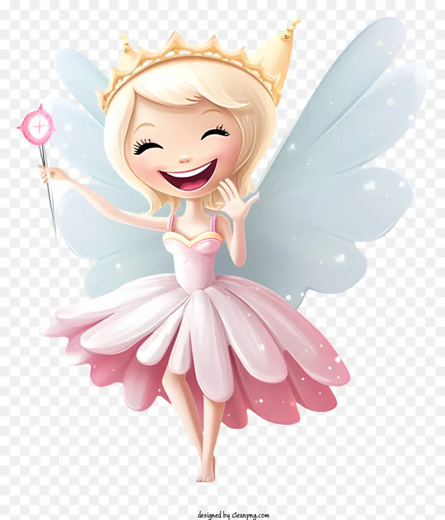 fairy pink dress tiara toothpick wand