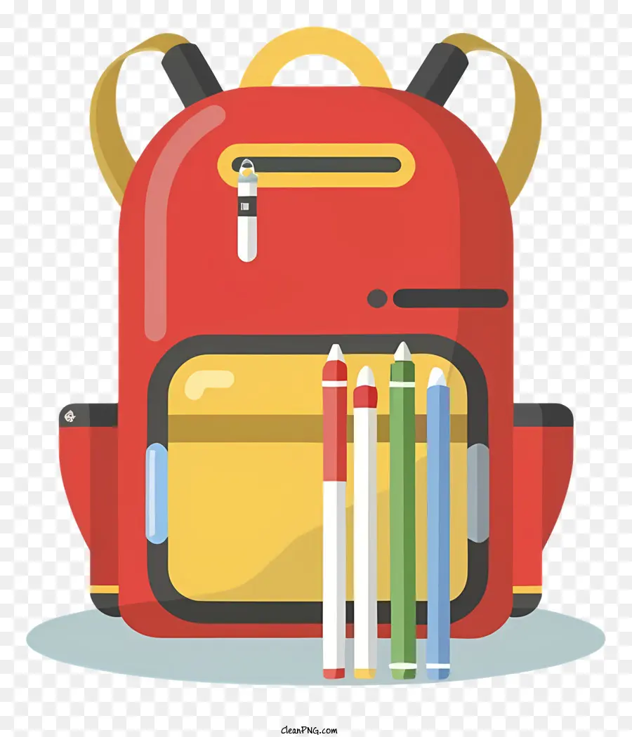 red backpack colored pencils blue pencils red pencils green pencils