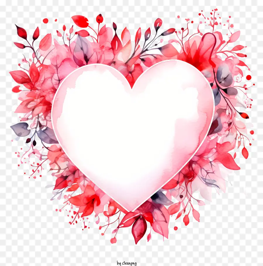 trái tim màu trắng - Cơn lốc hoa xung quanh khung hình trái tim
