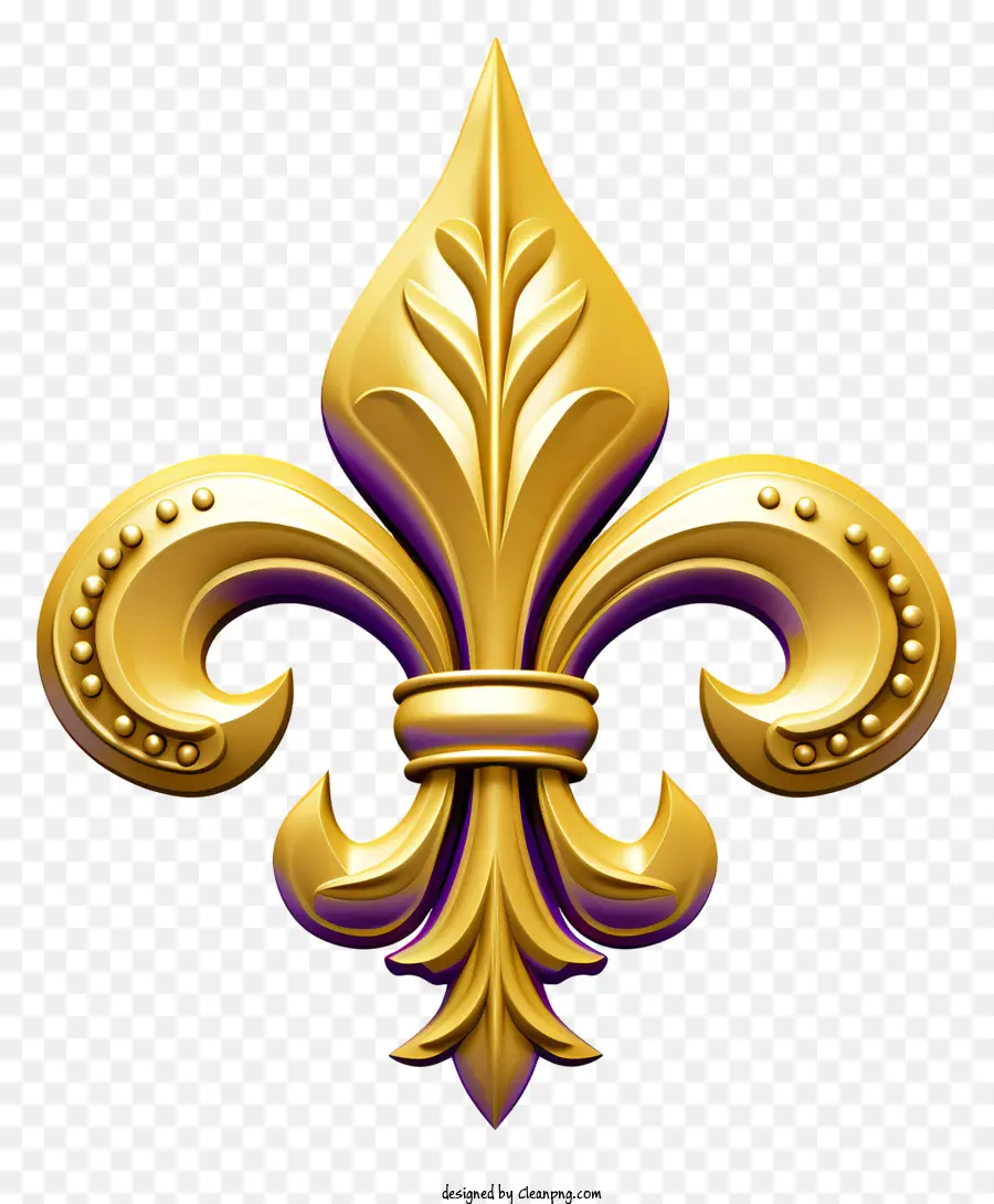 Gold Fleur-de-Lis Schwarzer Hintergrund kreisförmige Formblätter Spitze Tipp - Gold Fleur-de-Lis auf schwarzem Hintergrund und symbolisieren französisches Königsgebäude