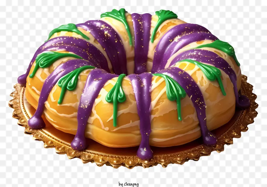 cake frosting swirl green purple