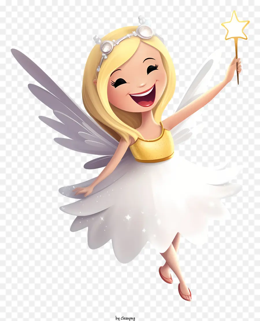 Sao Vàng - Cô gái hạnh phúc mặc váy trắng giữ ngôi sao