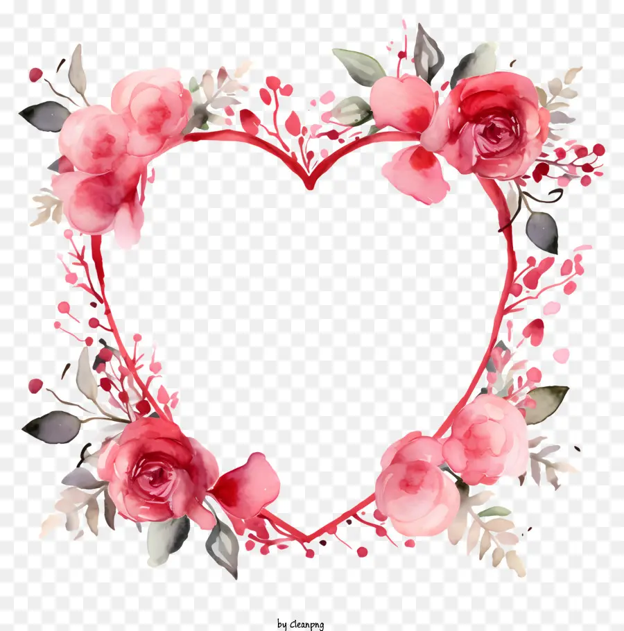 Gesteck - Herzform der rosa und roten Rosen