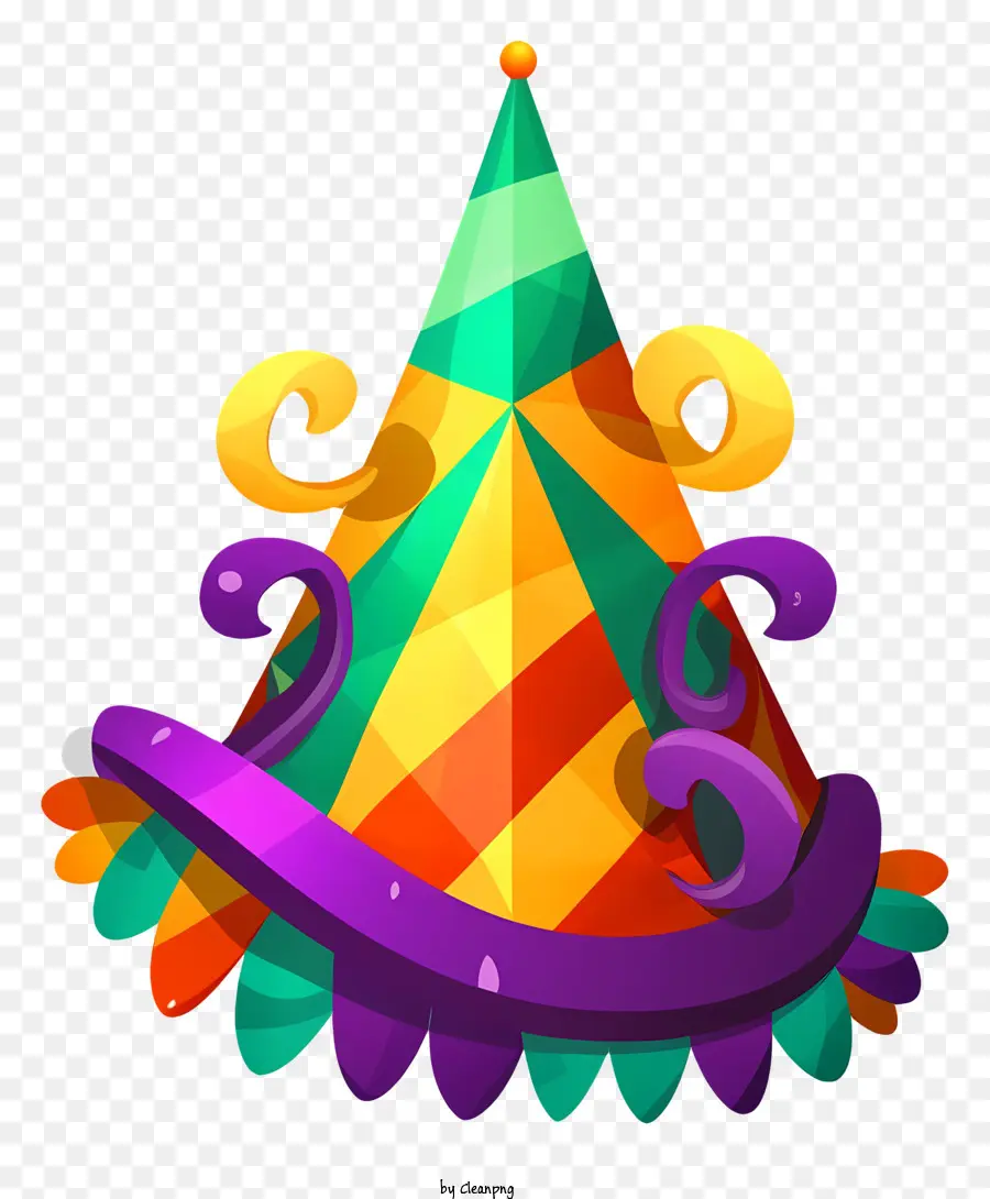 party Hut - Farbenfroher, festlicher Hut mit spielerischen Dekorationen geschmückt