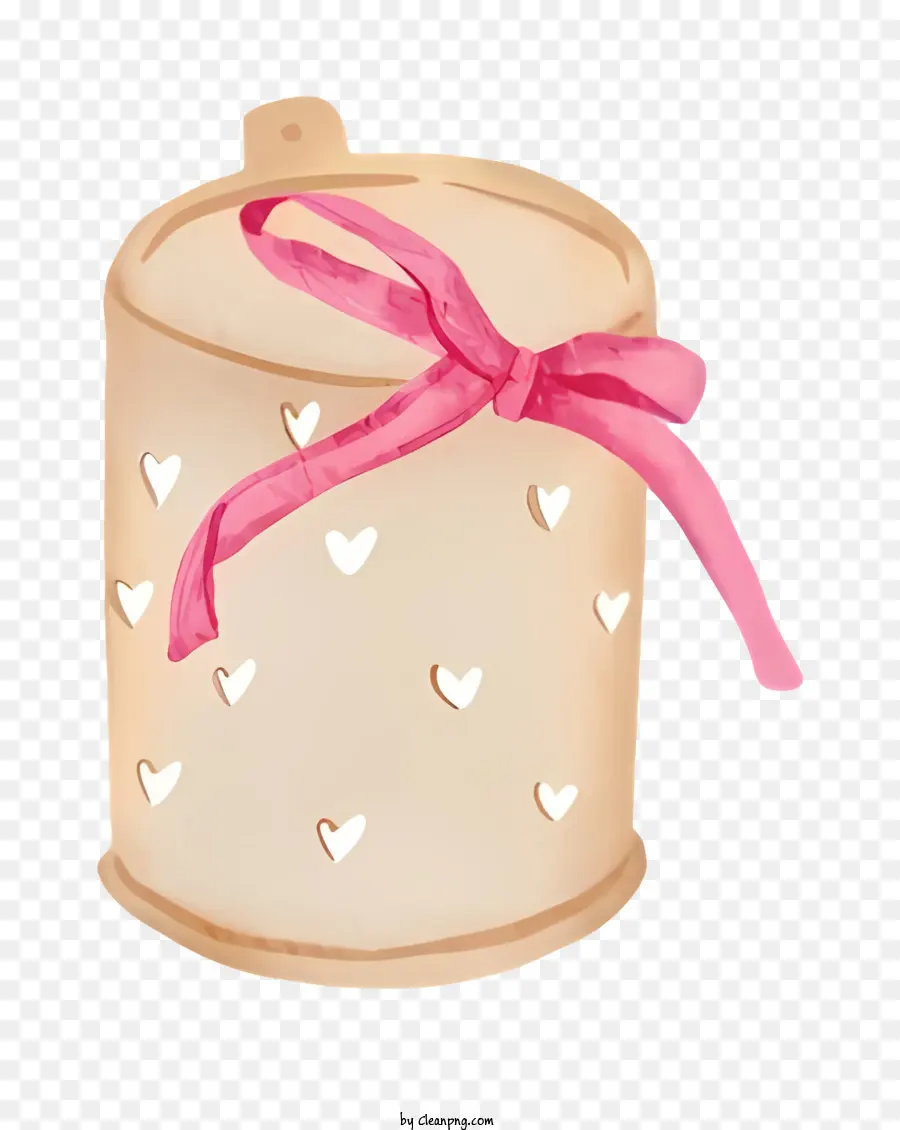 pink bow hearts inside can open can black background gift can