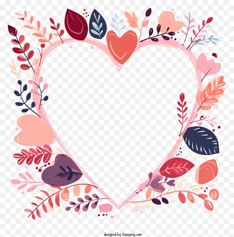 Hoa trái tim - Trái tim hoa trên nền đen với cành