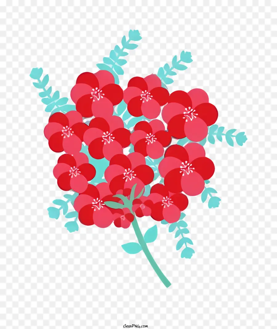Rote Blumen Bouquet Schwarzer Hintergrundkreisbildung lebendige Farben - Lebendiger Strauß roter Blüten auf schwarzem Hintergrund