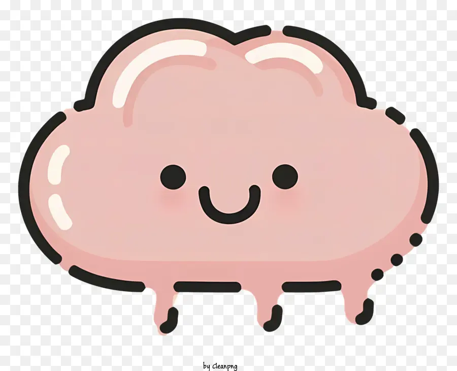 Cartoon Cloud - Süße rosa Wolke mit Frost und Lächeln