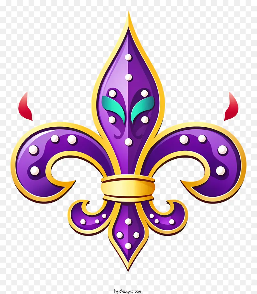 fleur-de-lis french monarchy symbol purple and gold stylized lily
