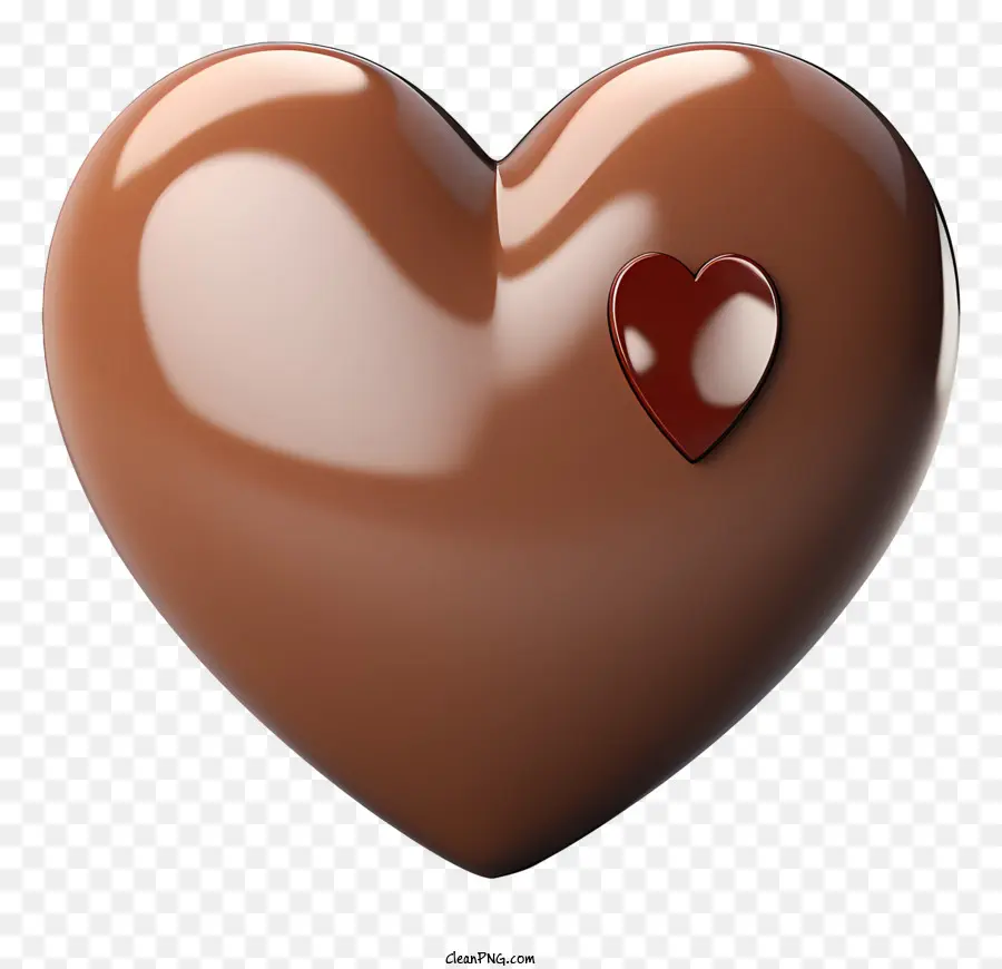 Cuore di cioccolato sfondo nero Spot rosso cuore realistico al cioccolato cuore - Cuore di cioccolato realistico con illustrazione del punto rosso