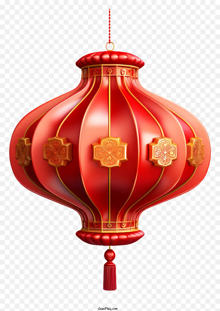 Lanterna rossa Design della nappe lanterna con lanterna a lanterna. - Lanterna rossa con disegni dorati appesi dalla corda