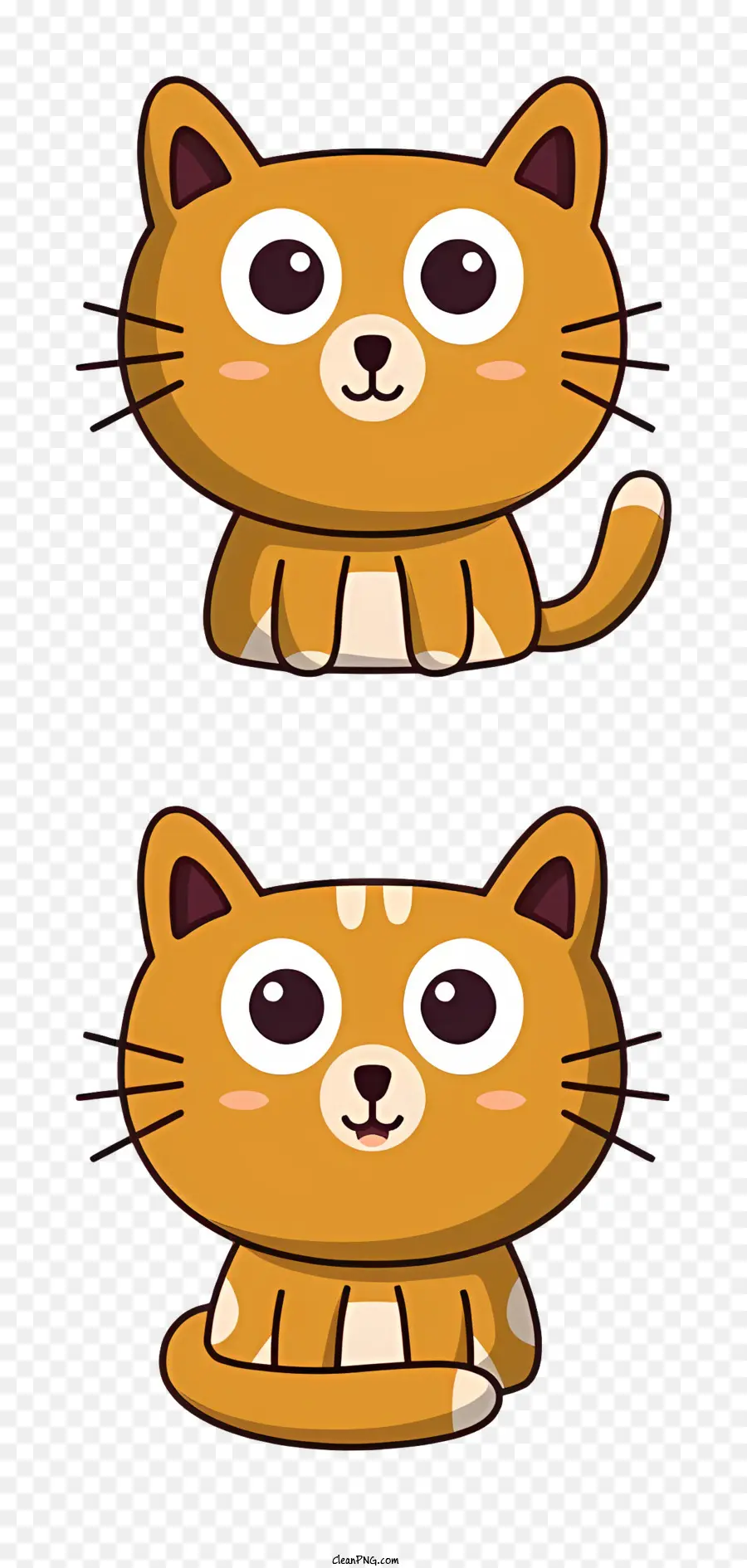 cartoon Katze - Cartoonkatze mit breiten Augen, süßer Ausdruck