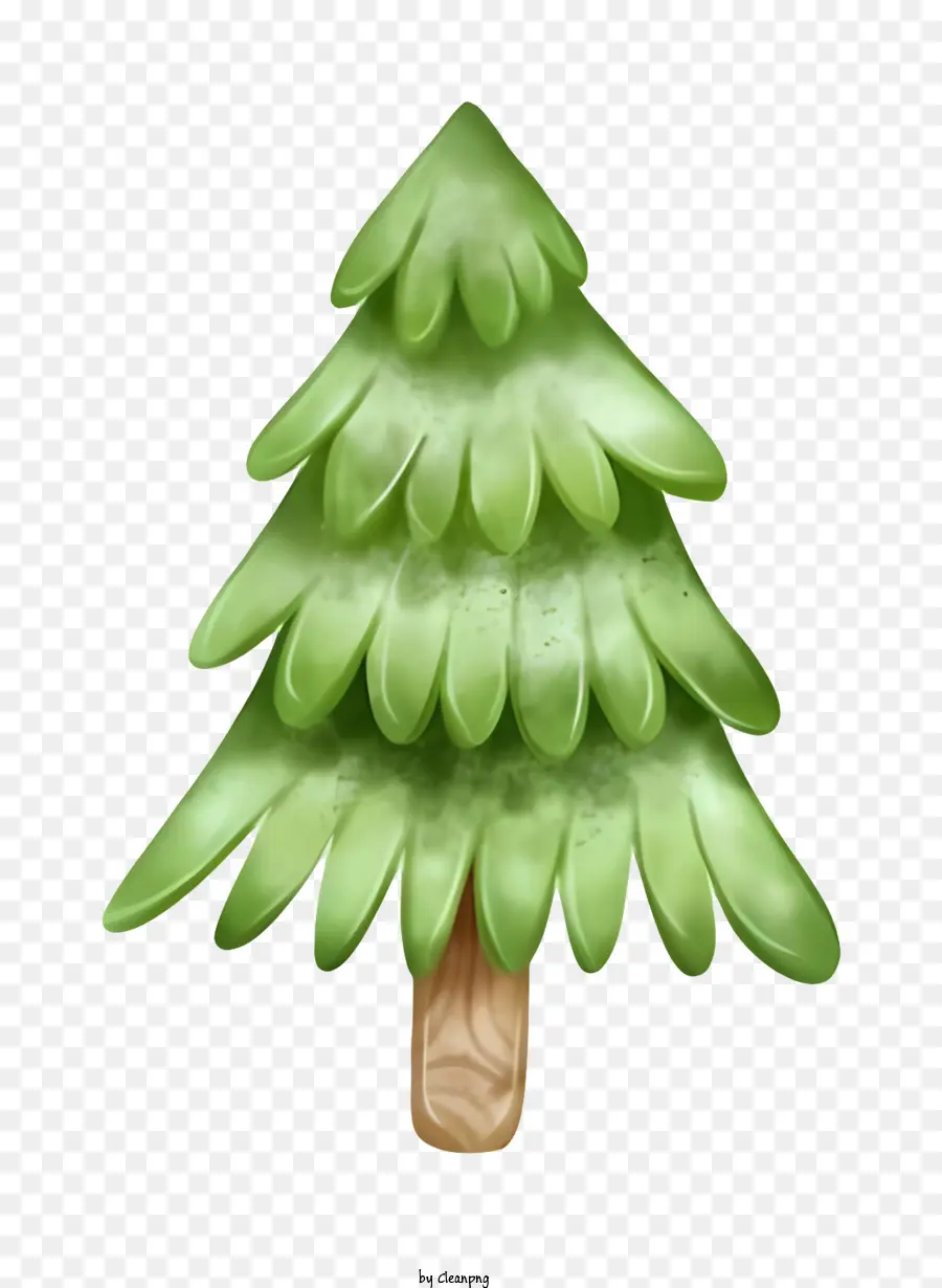Foglie dell'albero di Natale - Piccolo albero di Natale verde lucido con foglie