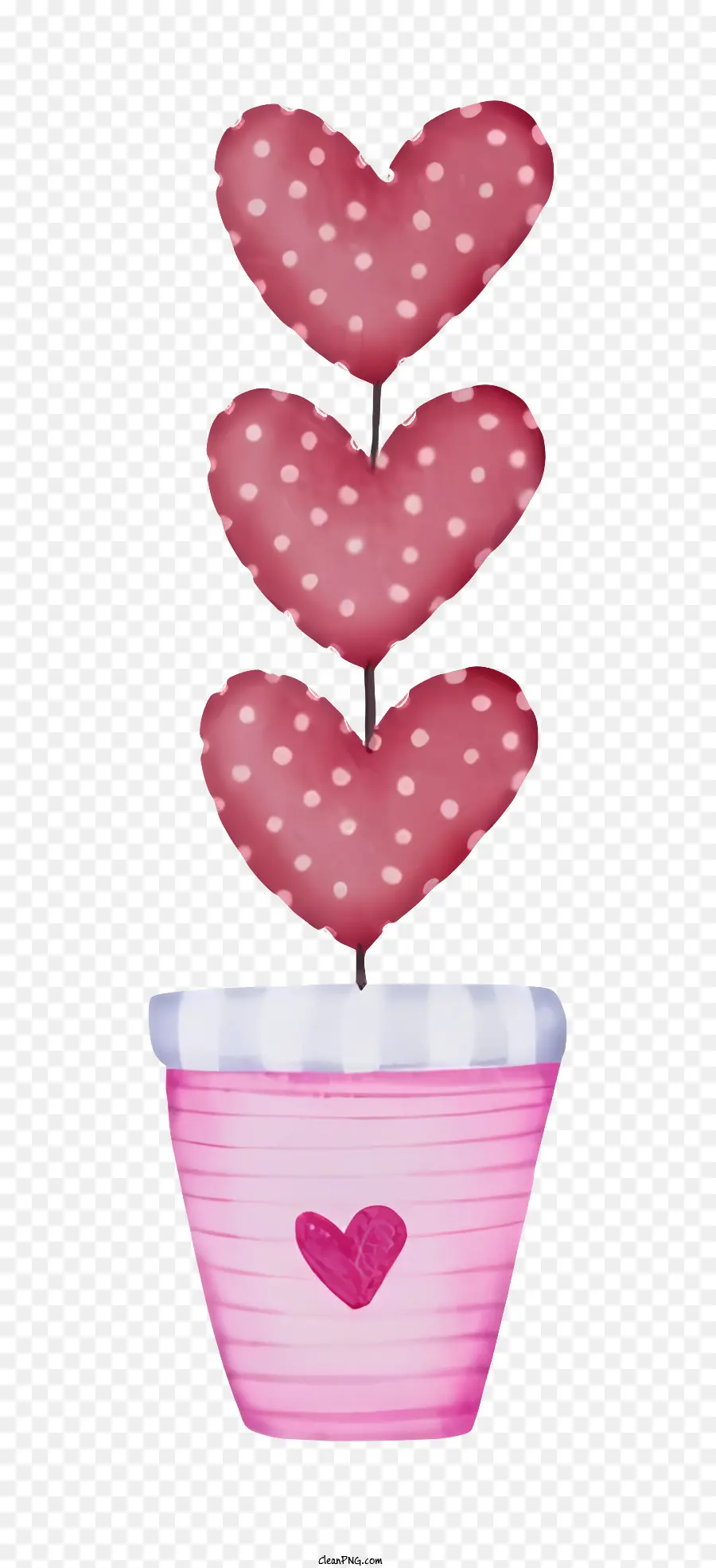 hồng nền - Một cây nhỏ hình trái tim trong nồi màu hồng