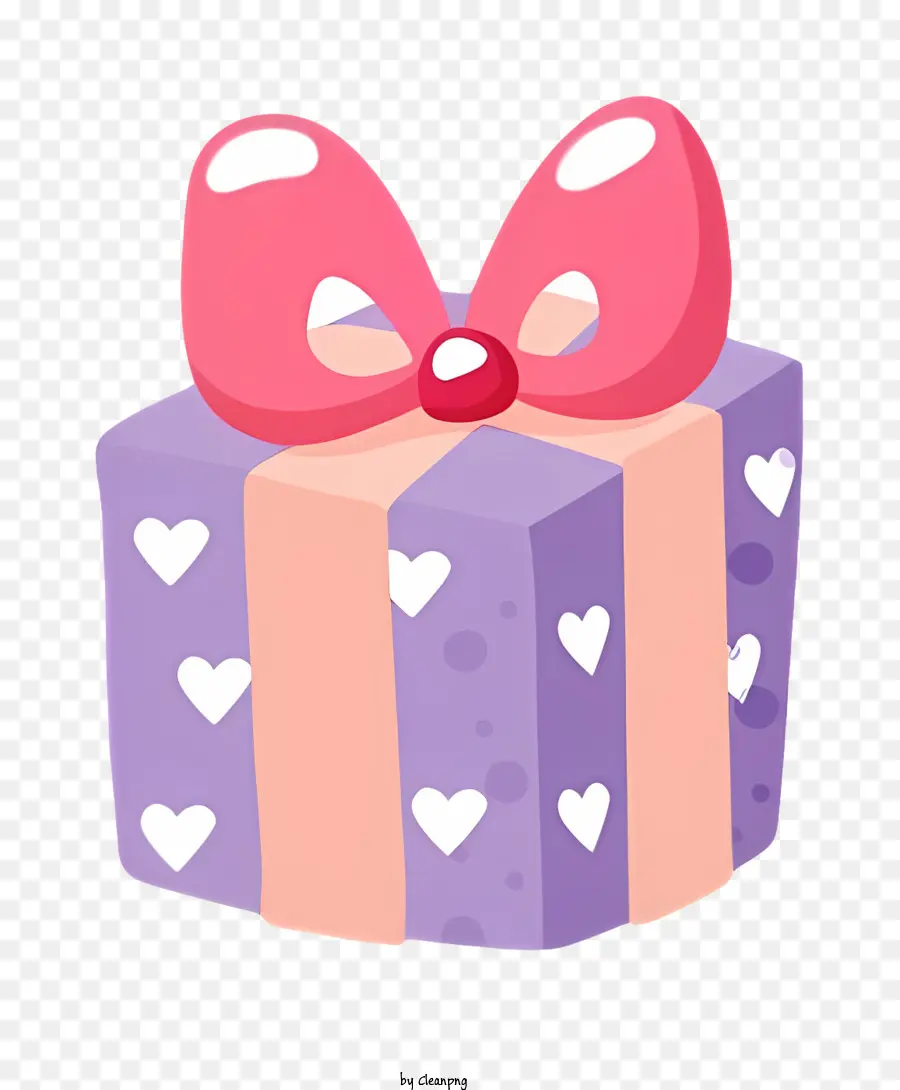 scatola regalo - Scatola regalo con fiocco rosa e cuori