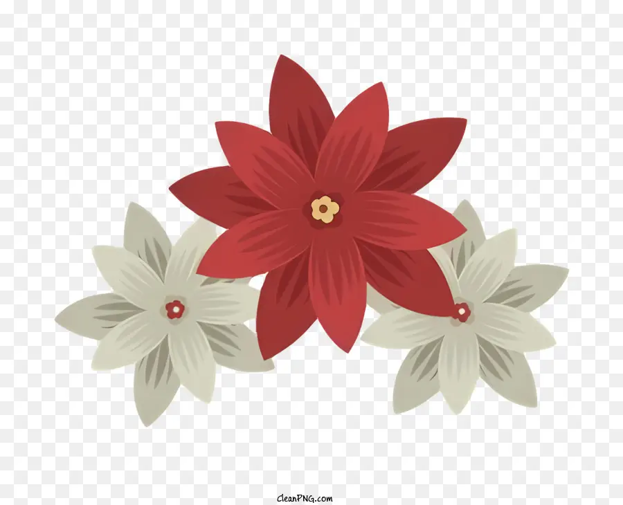 la disposizione dei fiori - Disposizione dei fiori rossi e bianchi con varietà