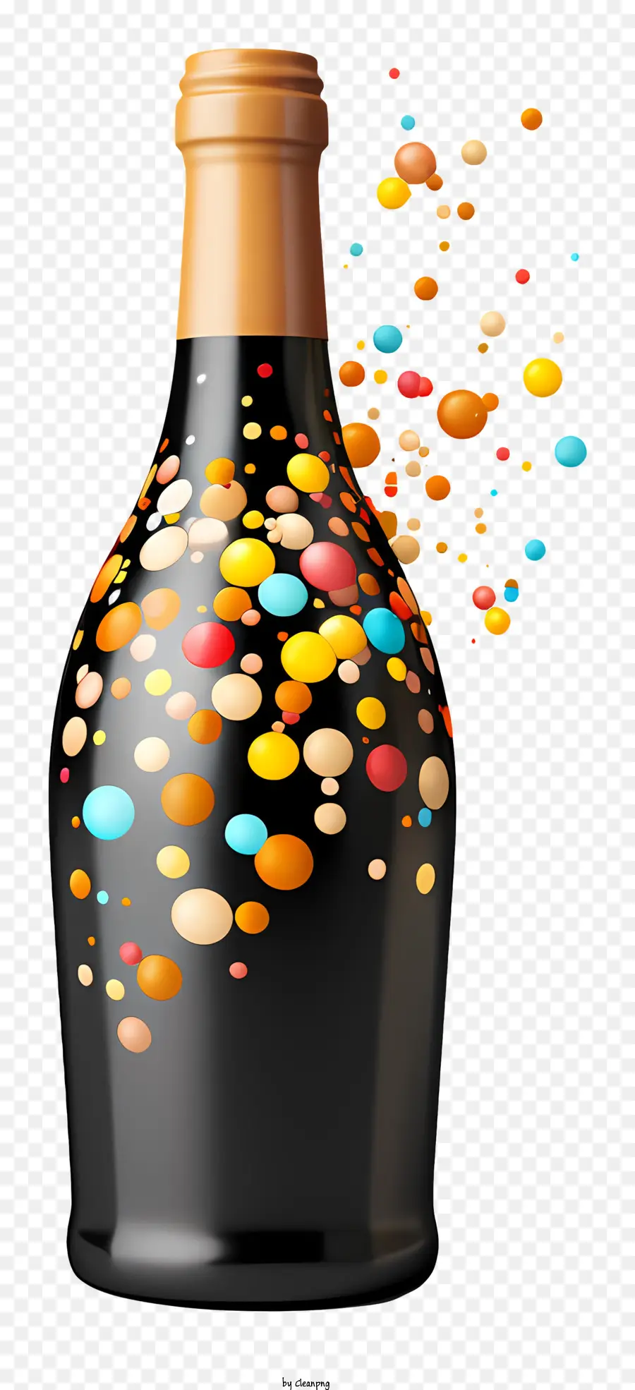 bong bóng chai rượu rót chai đen nhiều màu - Chai rượu chứa đầy bong bóng đầy màu sắc