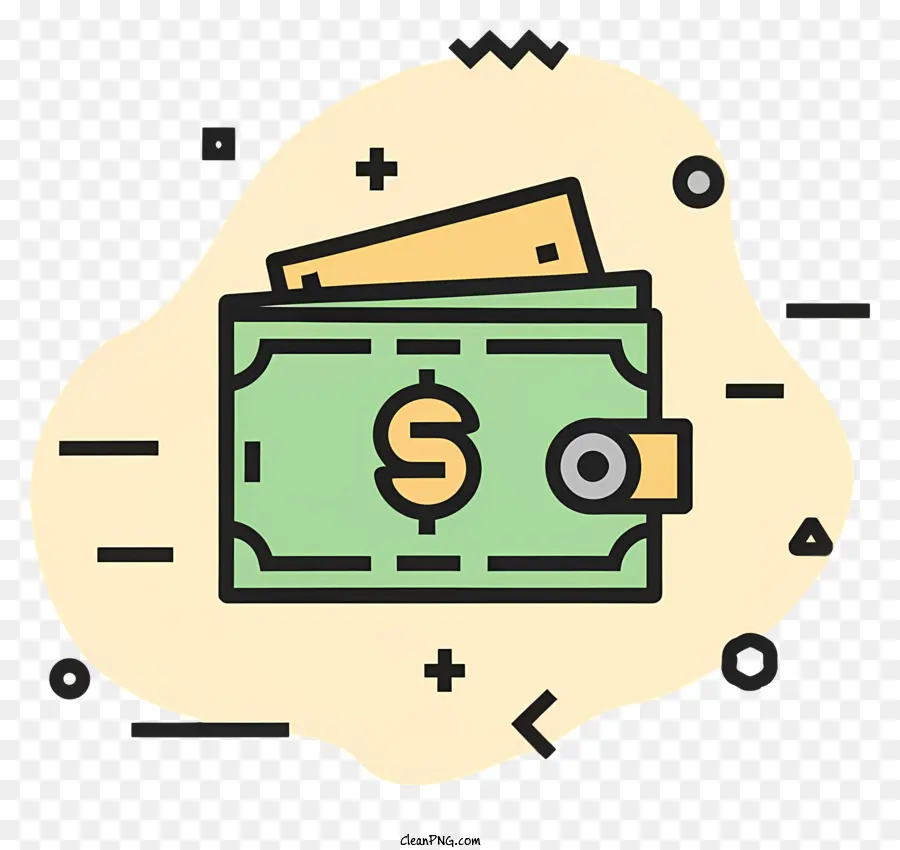 money wallet vector icon colorful design wallet flap or pocket
