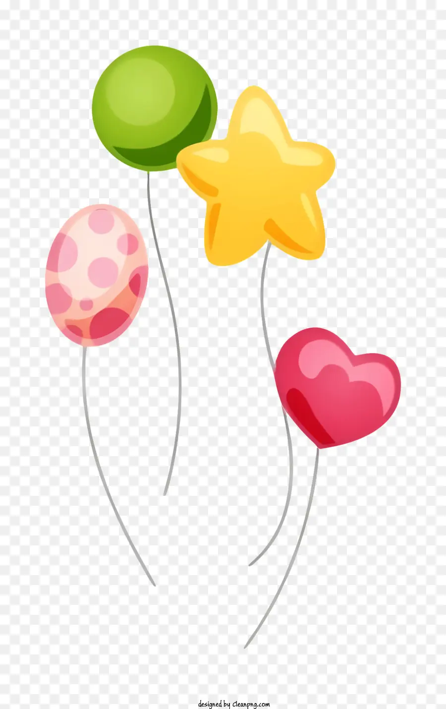 palloncini forme colorate colori stella - Palloncini colorati su sfondo nero, cuore, stella