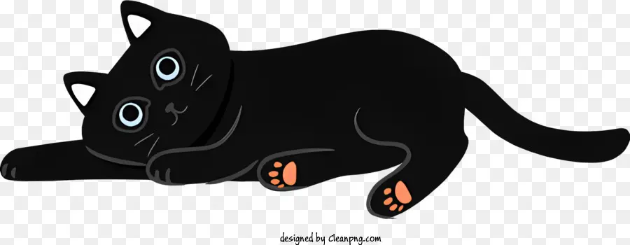Schwarze Katze auf den Hinterbeinen legt ausgedehnte Schwanz schnippt Miauen - Schwarze Katze, die mit ausgedehnten Beinen und dem schwankenden Schwanz mischt