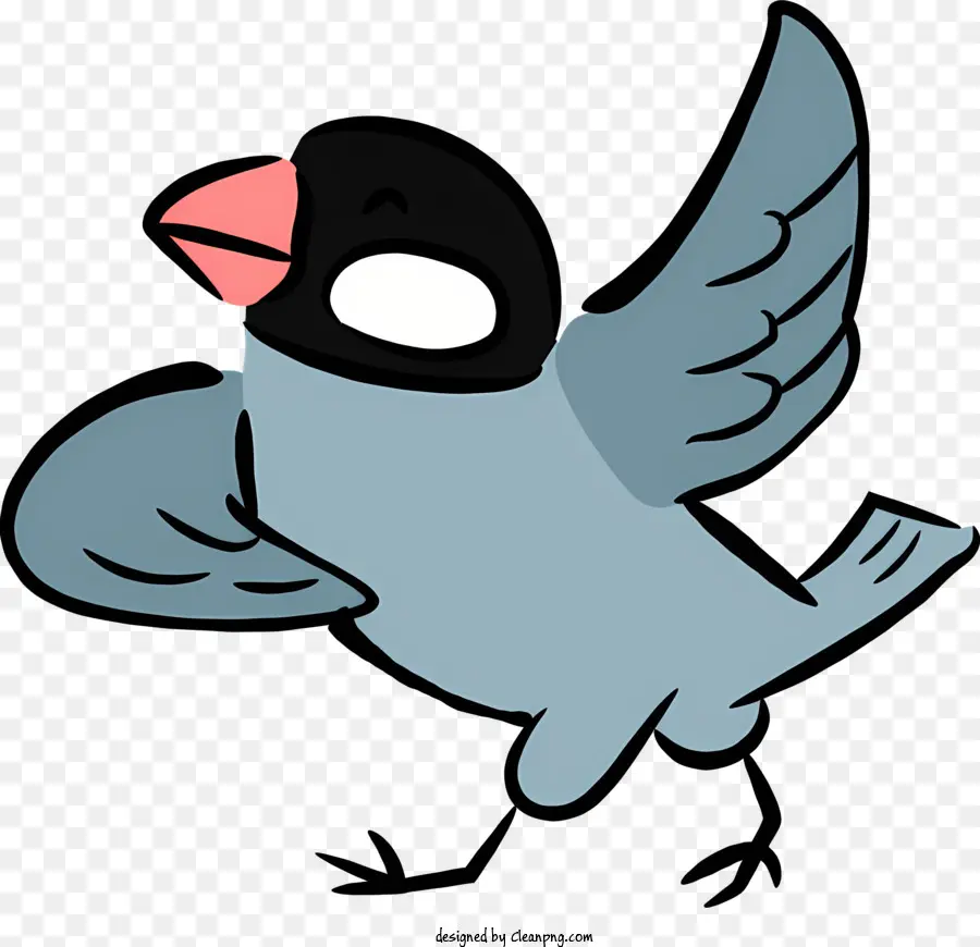 cartoon Vogel - Cartoon Vogel mit rotem Schnabel fliegen