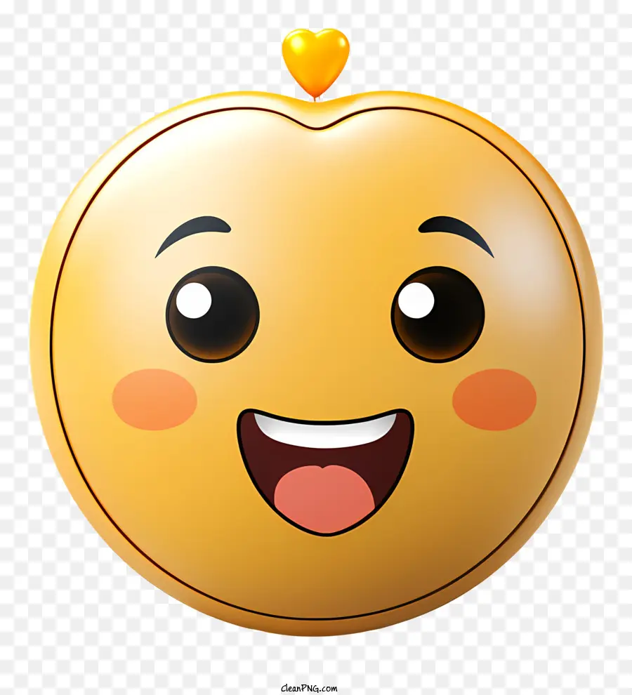 smiley Gesicht - Gelbes Smiley-Gesicht mit herzförmigem Mund symbolisiert das Glück