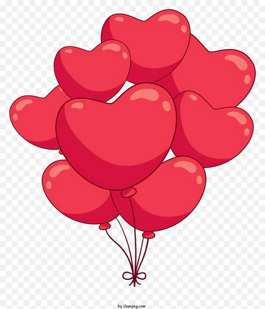 Valentinstag - Rote herzförmige Luftballons, die in der Luft schweben