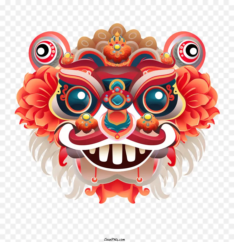 Cinese Leone Dance Head Head Face Face cinese - 
