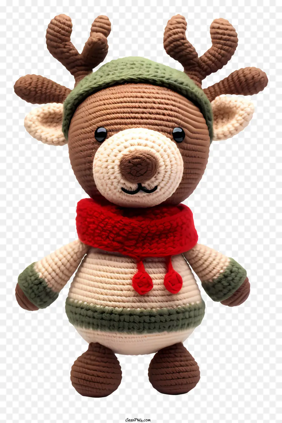 đồ trang trí giáng sinh - Gấu bông móc với khăn quàng màu đỏ và mũ ông già Noel màu xanh lá cây