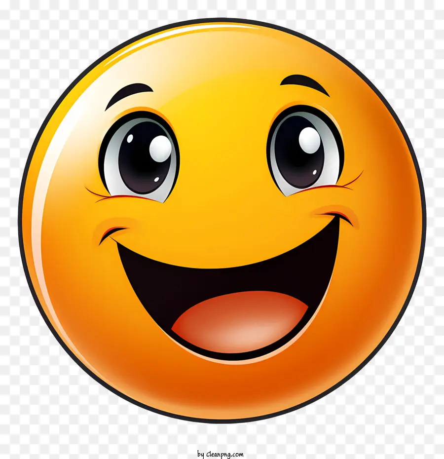 cartoon smiley face big smile happy expression eyes closed open mouth