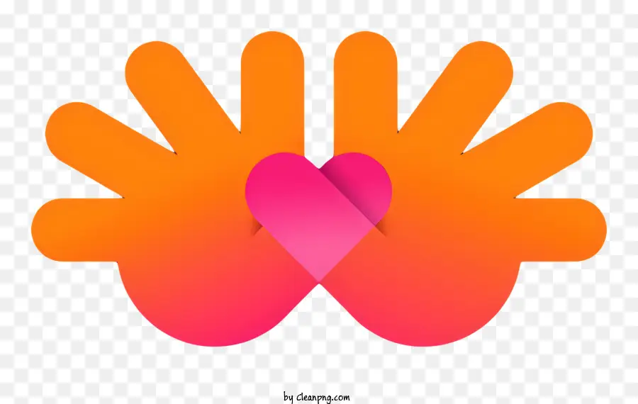 hands holding pink heart plastic material opposite directions