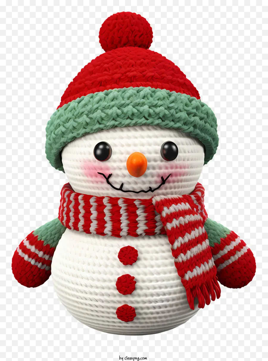 Schneemann - Happy Snowman, die festliche grüne und rote Kleidung trägt
